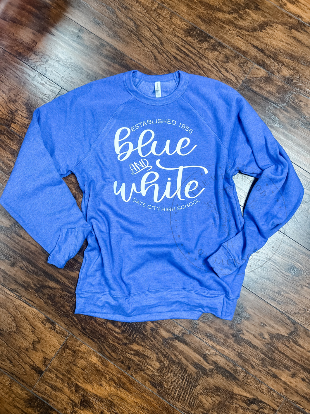 Blue and White Sweatshirt