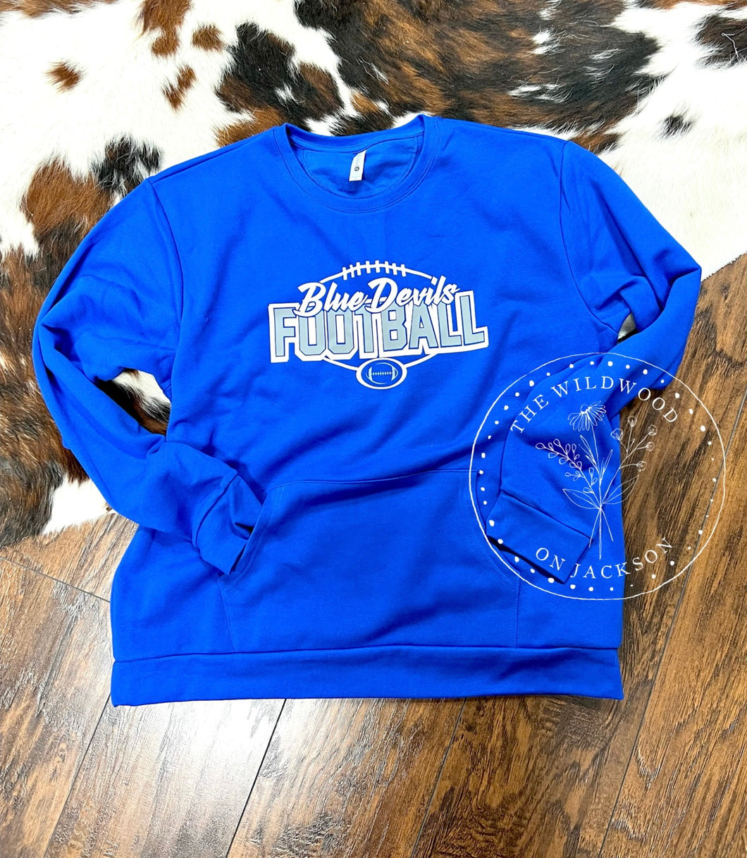 Blue Devils Football Pocket Sweatshirt